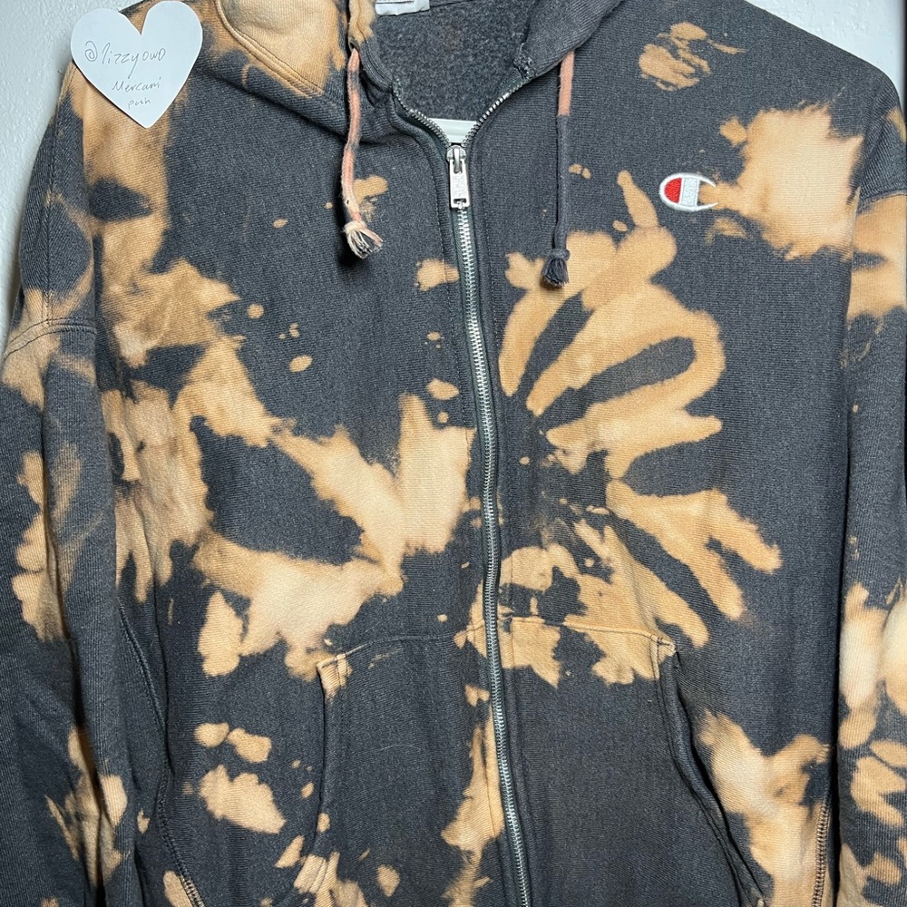 Champion Black and Tan Tie-Dye Hoodie